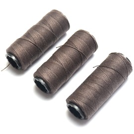 BLUPLE Professional Weaving Threads 3 Rolls for Making Wig Hand Sewing Hair Weft Hair Weave Extension DIY (3 pcs, Brown)