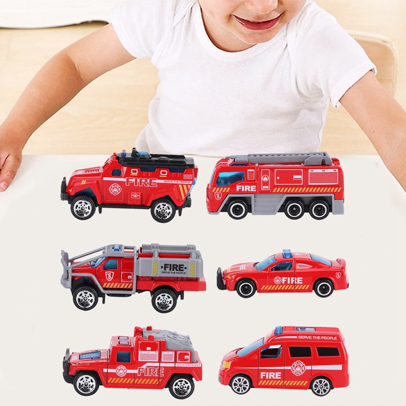 6pcs 1:64 Engineering Car Model Alloy Simulation Vehicle Car Model