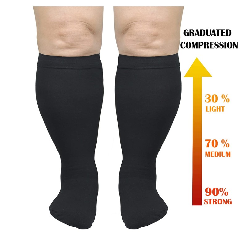 7XL Wide Plus Size Calf Compression for Men and Women