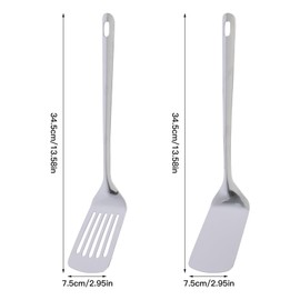 2 Pcs Stainless Steel Spatulas Set, Metal Spatulas for Cooking Spatulas & Turners, Kitchen Spatula Slotted Turner, for Fish Eggs Pancakes Nonstick Cookware, Dishwasher Safe Kitchen Utensils Set