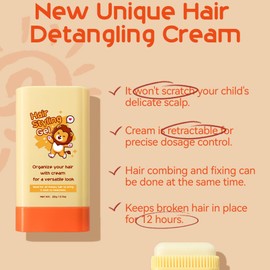 Hair Wax For Kids With Comb,Edge Control Anti-Frizz Non-greasy Hair Pomade Stick,Natural Ingredients,Hair Wax Stick with Hair Comb Set for Fly Away and Edge Frizz Hair