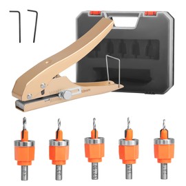 5Pcs Limit Countersink Drill Bit Set, Adjustable Depth Wood Countersink Drill Bit Kit, Includes 1/8", 5/32", 3/16", 7/32", 1/4" Drill Bits,Ideal for Woodworking and PVC Edge Banding (Drill Bits Only)