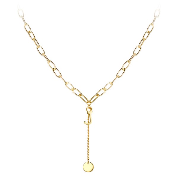 EVER FAITH Initial Letter J Necklace Simple Alphabet Pendant Choker