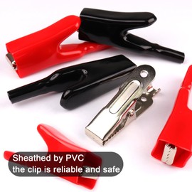 ATOPLEE 4PCS Alligator Clips Electrical,50A Insulated Spring Loaded Alligator Clamps,Truck Car Battery Heavy Duty Alligator Clips for Electrical Testing, Circuit Connection, Experiment