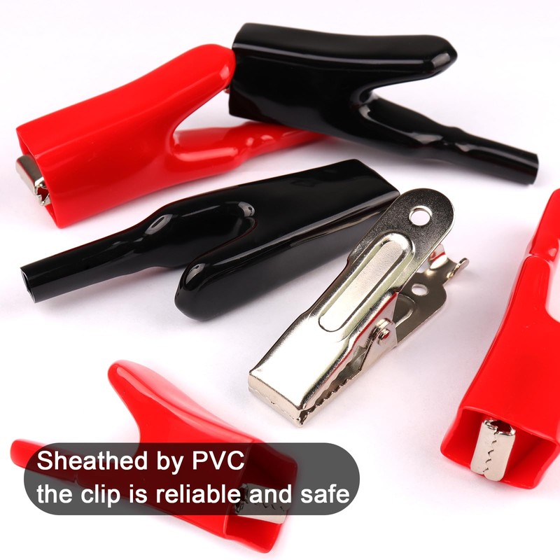 ATOPLEE 4PCS Alligator Clips Electrical,50A Insulated Spring Loaded Alligator Clamps,Truck