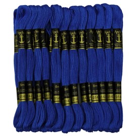 Anchor Cross Stitch Hand Embroidery Thread Stranded Cotton Craft Sewing Floss 25 Skeins-Royal Blue