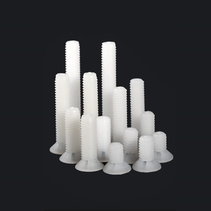 CONPHERON Nylon Phillips Countersunk Screws Plastic Machine Screws White M4