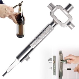 KEUGT Universal Construction Key Door Opening Tool Cabinet Key Zinc Alloy 20x7cm Multi Tool Universal Key