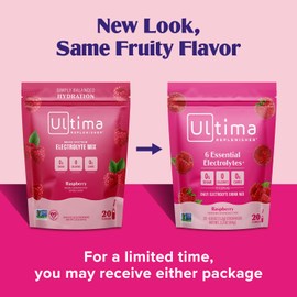 Ultima Replenisher Daily Electrolyte Powder Drink Mix – Sugar Free – Raspberry, 20 Stickpacks – Hydration Packets with 6 Key Electrolytes and Trace Minerals – Keto Friendly, Vegan, Non-GMO