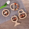 BEACENOV Montessori Wooden Rattle Toys for Infant Baby Boys Girls