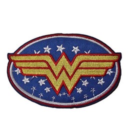 Wonder Woman w/Stars Iron-on/Sew-on Embroidered Logo Patch