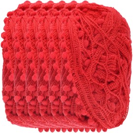 JubileeYarn Fishnet Pom Pom Yarn - 50g Mini Bonbons - Red Wine - 6 Skeins