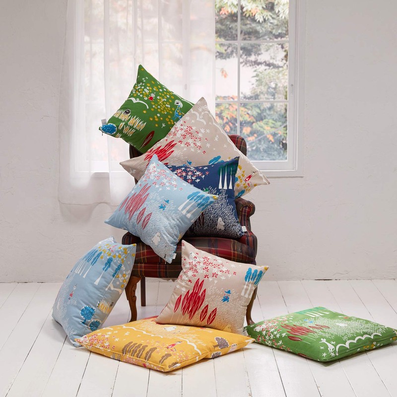 MOOMIN Tribute Works Throw Pillow Case 45x45 I'm Here Green