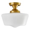 youngrender Schoolhouse Light Fixture Modern Gold Ceiling Light,Semi Flush Mount