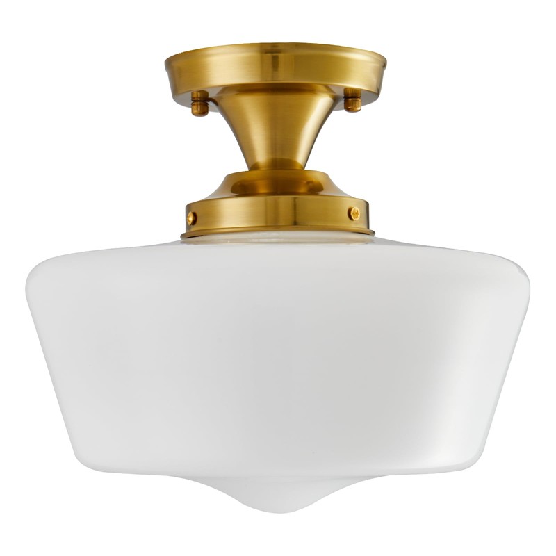 youngrender Schoolhouse Light Fixture Modern Gold Ceiling Light,Semi Flush Mount