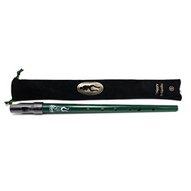 Clarke Sweetone C Traditional Irish Tin Penny Whistle & Soft Black Whistle Pouch (Green)