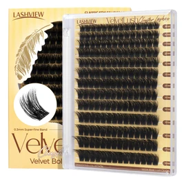 LASHVIEW Lash-Extension-Clusters, Volume Lash Clusters 9-18mm mix Fluffy Lash Extension D Curl Individual Lashes DIY Clusters Lashes Extension at Home NM03