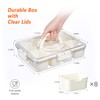 Divided Serving Tray with Lid and Handle, Clear Snackle Box