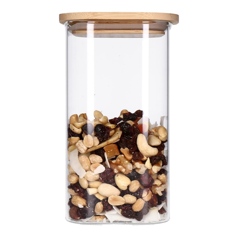 TALK-POINT Glass Storage Jars with Bamboo Lid, Storage Jars, Glass