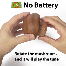 Wood Wind Up Hedwig's Theme Music Box Cute Mushroom Mechanism Mini Vintage Nice Musical Gifts for Women, Men, Kids,Boys Birthday, Christmas, Anniversary or Merchandise Decor