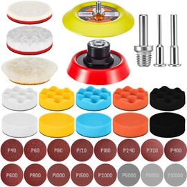 Maxdot 178 Pcs Car Sanding Kit Drill Attachments Angle Grinder Discs Foam Polishing Pad 3 Inch Buffing Pads Backing Adapters Sandpapers for Car Wood Metal Glass Resin Epoxy Polishing Supplies