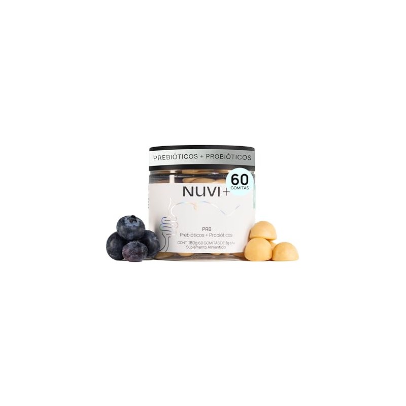 NUVI+ Gomitas de Prebióticos + Probióticos | Suplemento alimenticio 100%