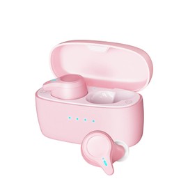 KOSETON Auriculares inalámbricos Bluetooth, tecnología Bluetooth 5.1, mini auriculares deportivos, micrófono integrado para llamadas HD y escuchar música, color rosa