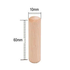 TERF® 200 Pcs Wooden Dowel Pins 10mm X 60mm Wood Dowels Solid Hard Wood Dried Fluted Beveled Hardwood Rods Furniture for Professional Carpenters DIY and Craft Projects