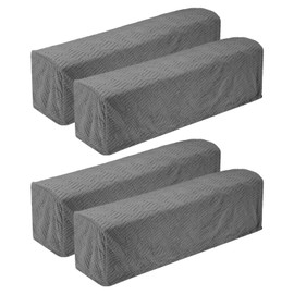 sourcing map 4Pcs Twill Stretch Armrest Covers, Soft Armchair Slipcovers Couch Recliner Arm Cover for Chair Sofa Protector, Deep Grey