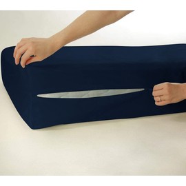 Zipper Fitted Sheet Queen Size 14 Inch Deep Egyptian Cotton Fitted Sheet Navy Blue 1000 Series 60 x 80 Inches Fitted Sheet Queen Size Bed