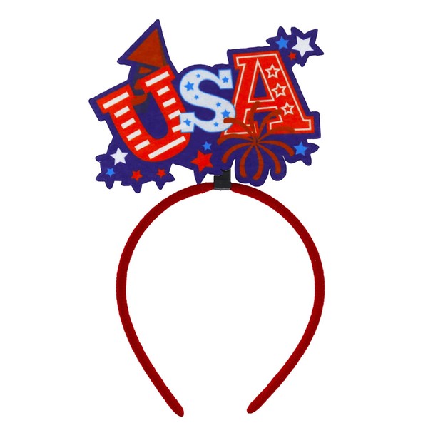 4th Of July Headband USA Star Headbands Red Blue Star letter USA Design Independence Day Head Accessories Hair Decoration Star Hair Hoop Headdress Patriotic American Holiday Festival Party favor