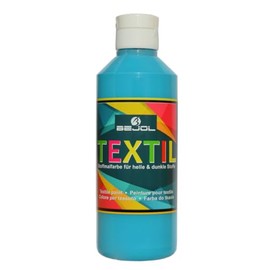 BEJOL 111201 Textile Paint Turquoise 250 ml Fabric Paint for Light and Dark Fabrics