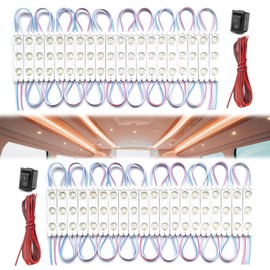 Super Bright Lighting Dome Lamp 12V 120 LEDs Van Interior Light Kits for Car Boats Trailers Lorries Transit Auto Vehicle White Car LED Ceiling Lights Kit (40 Modules)