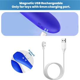 Fertile Rain 6MM Magnetic Charger 2025 New USB DC Magnetic Charger Cable, 2.6ft Replacement Oval Base Charging Cord for Toys, Massagers, Toothbrushes,Children's Watches, Dog Trainer, Facial Cleanser