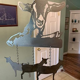 Kakeii - Campanillas de viento para colgar al aire última intervensión, decoración de pájaros y perros con 4 tubos de metal, campanillas de viento de trabajo manual para decoración de jardín, patio,