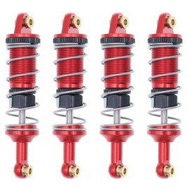 Treehobby Aluminum Upgrades Replacement Accessories Compatible with Hyper Go MJX 14301 14302 14303 1/14 RC Upgrade Parts,Red (Front & Rear Shock Absorbers)