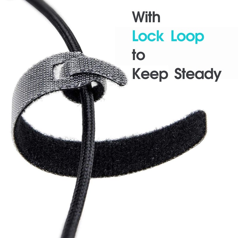 Reusable Cable Straps Ties with Self Hook and Loop -