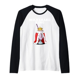 Milkshake King | Mens Milkshake Lover Shirt | Cute Milkshake Raglan Baseball Tee