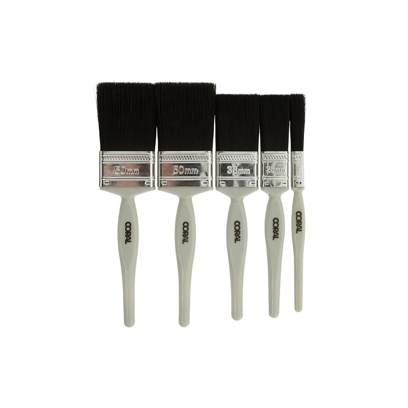 Coral 31128 Value Synthetic Paint Brushes 5Pk for Walls Ceilings,