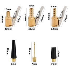 Air Chuck Tyre Inflator,1/4 Inch Tyre Valve Connector Extension Brass Pump Adaptor Clip on Air Compressor Tool Hose End Accessories for Car, Bike,Motorcycle,3 pcs