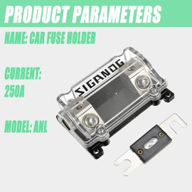 SIGANDG 0/2/4 Gauge AWG in-Line ANL Fuse Holder with 250Amp Fuse