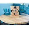 FLEXISTYLE Modern Standing Clock Small Wooden Oak Living Room Bathroom