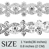 PEARLY JUN 1 Yard Rhinestone Trim Chain Sliver Applique Stringing