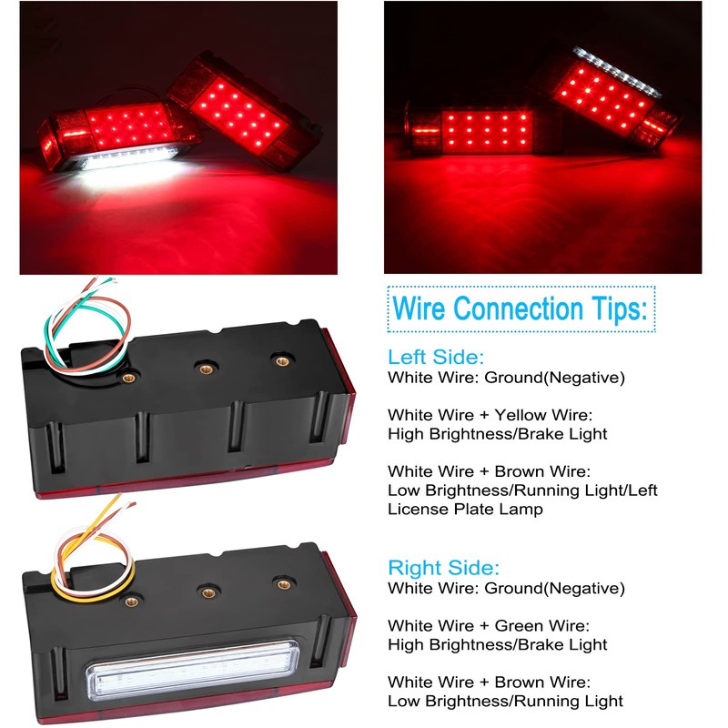 LIMICAR Boat Trailer Lights, IP68 Submersible LED Trailer Light Kit