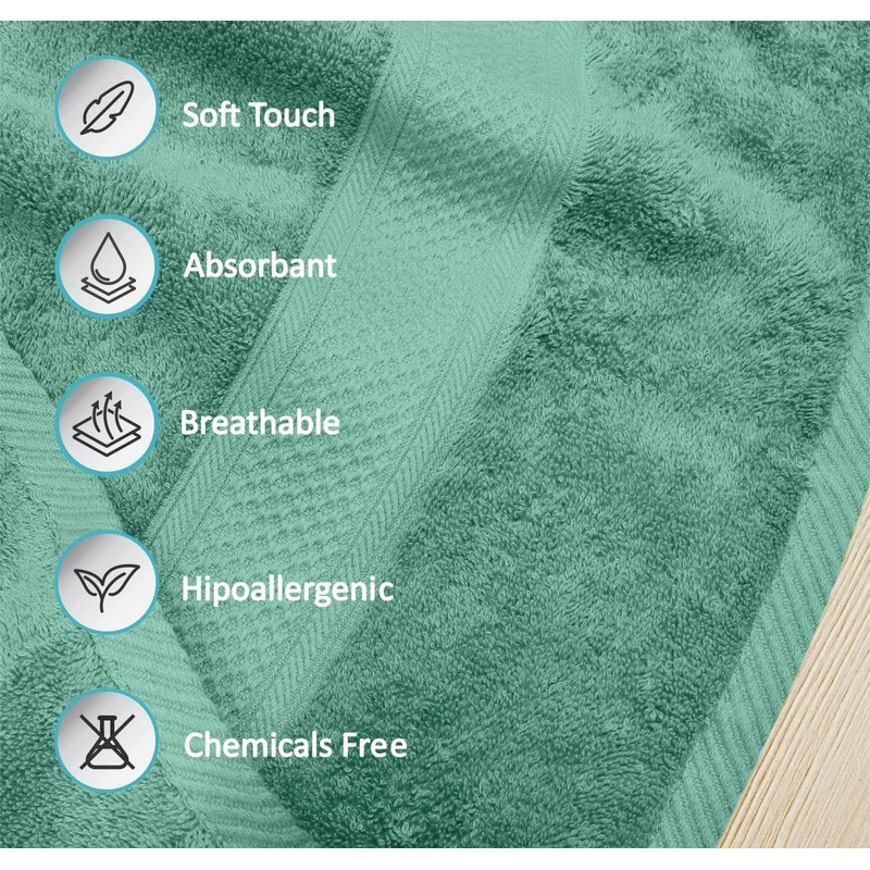LEBENGOOD - High Quality Cotton Towel Set 550gsm 4 Basins