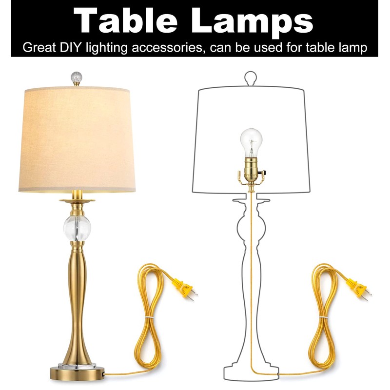Brass Finish Lamp Repair Kit - Rewire Table & Floor
