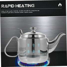 Ipetboom 1pc Thickened Stainless Steel Tea Kettle with Drainer Heat Resistant Teapot for Home Restaurant Use Ergonomic Handle Capacity for Loose Leaf Tea and Juices