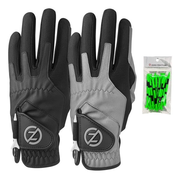 Zero Friction Men's Compression-Fit Synthetic Golf Glove (2 Pack), Left