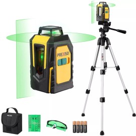 PREXISO 100Ft 360° Laser Level with Tripod Self Leveling Cross Line Laser w/ Bag