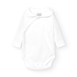 BABIDU Body Neonato Incrociato a Maniche Lunghe 100% Cotone con Collo, Body Neonato e Prematuro, Tessuto Morbido e Anallergico per Pelli Sensibili, Abbigliamento Unisex per Neonato